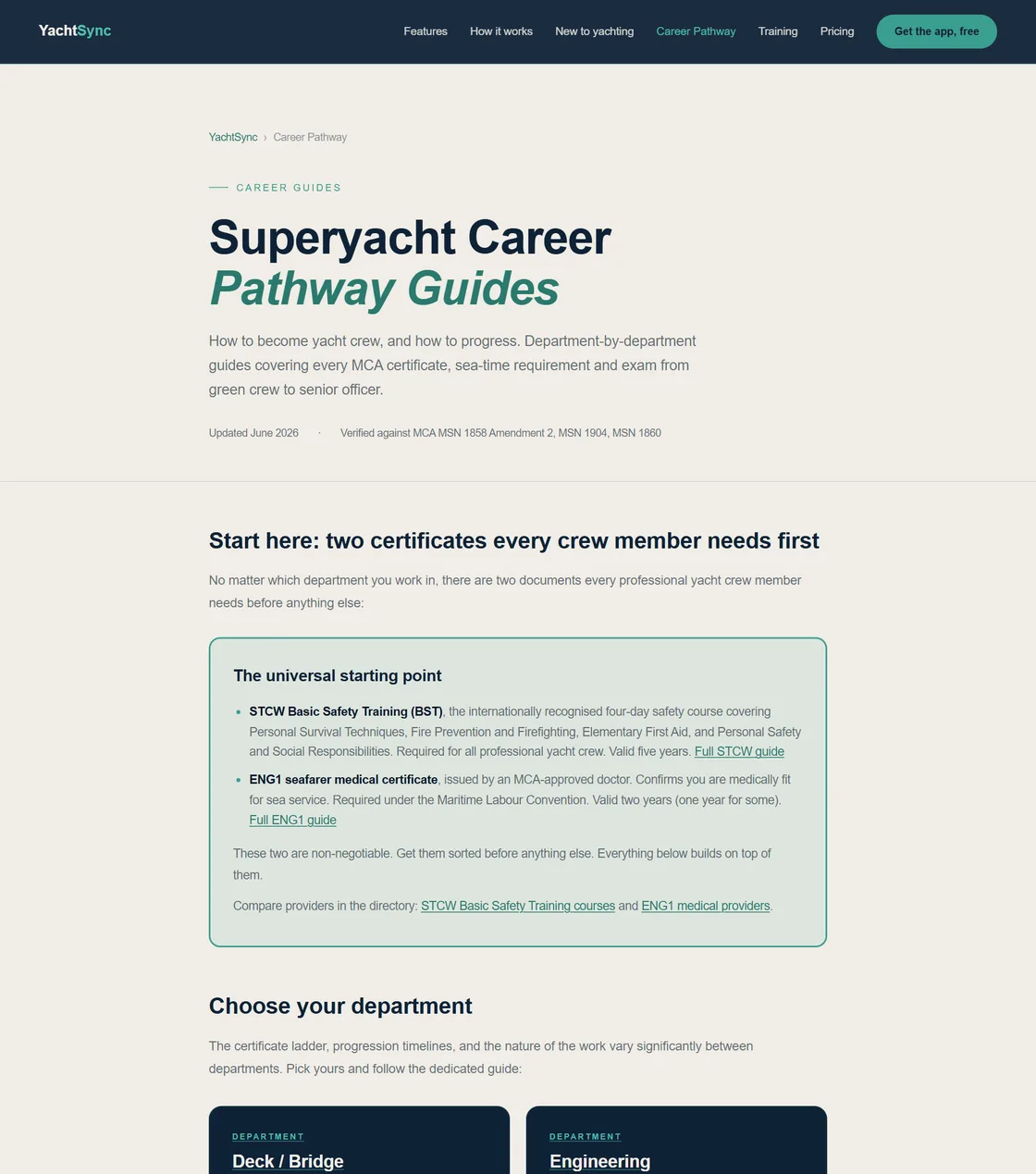 YachtSync Career Pathway planner: routes from green crew to captain
